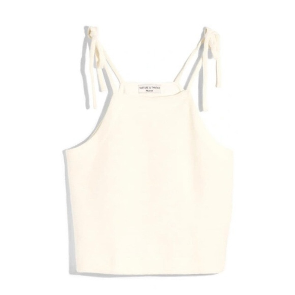 Madewell White Tie Knot Blouse Tank Top Size XS NWOT